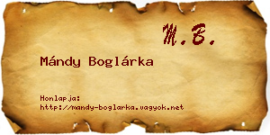 Mándy Boglárka névjegykártya